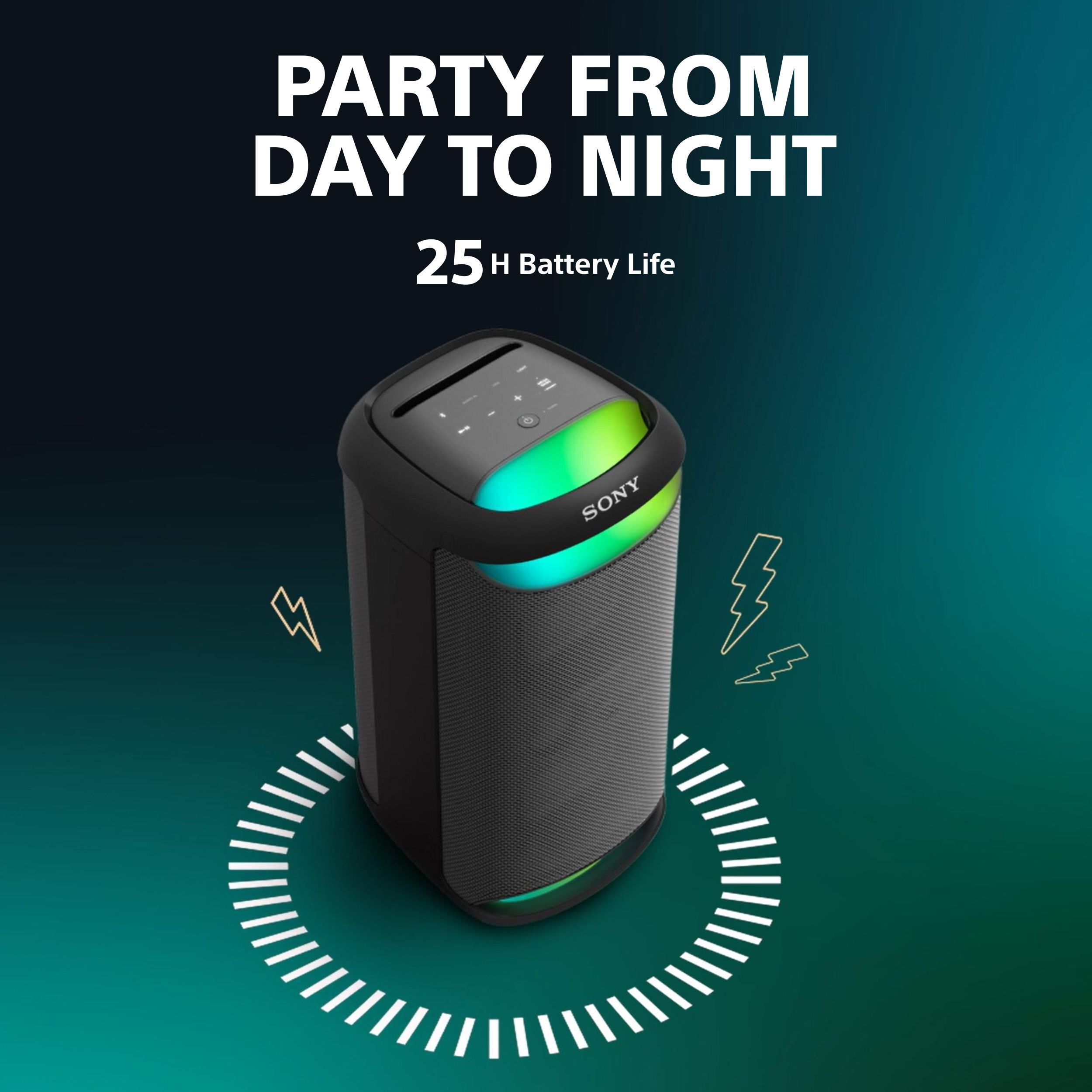 SONY SRS-XV500 Powerful bass,25Hrs Batt,Mega Bass,Lightning,Guitar & MIC,Portable Bluetooth Party Speaker (Black, Stereo Channel) - Image 3