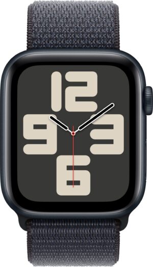 Apple Watch SE 2 GPS 44mm (2nd Gen) Midnight Aluminium with Ink Sport Loop  (Ink Strap, Free Size)