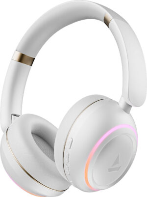 boAt Rockerz 480 w/ Beast Mode, RGB LEDs(6 Light Modes), 60HRS Playback & ENx Tech Bluetooth (White Sabre, On the Ear)