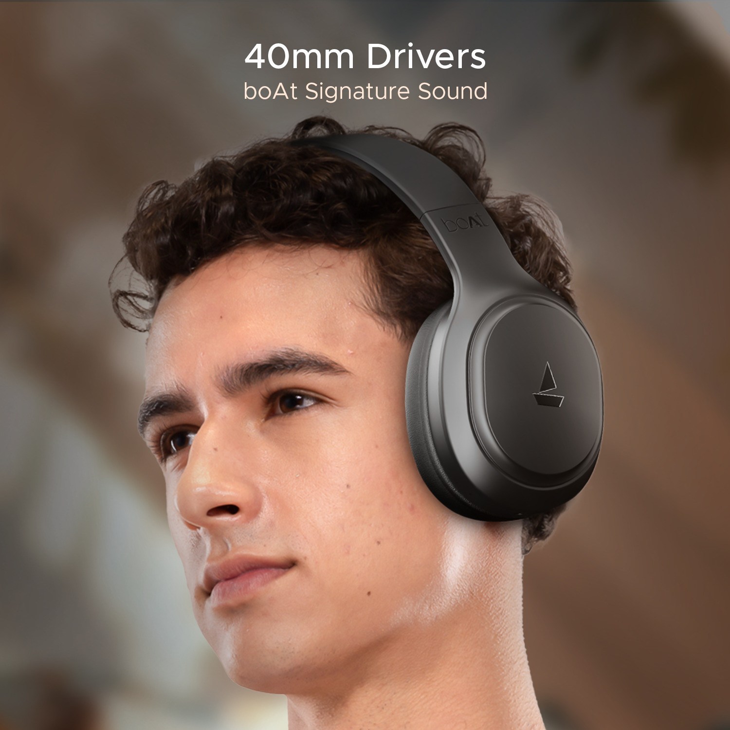 boAt Rockerz 430 w/ Beast Mode(40ms Low Latency),40HRS Playback & 40MM Drivers Bluetooth (Black Sabre, On the Ear) - Image 2
