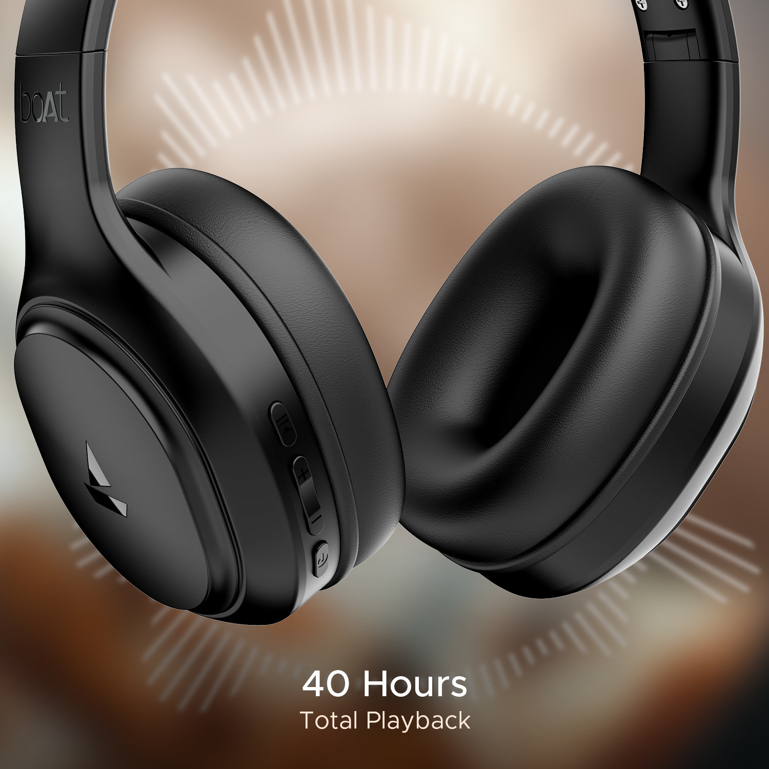 boAt Rockerz 430 w/ Beast Mode(40ms Low Latency),40HRS Playback & 40MM Drivers Bluetooth (Black Sabre, On the Ear) - Image 3