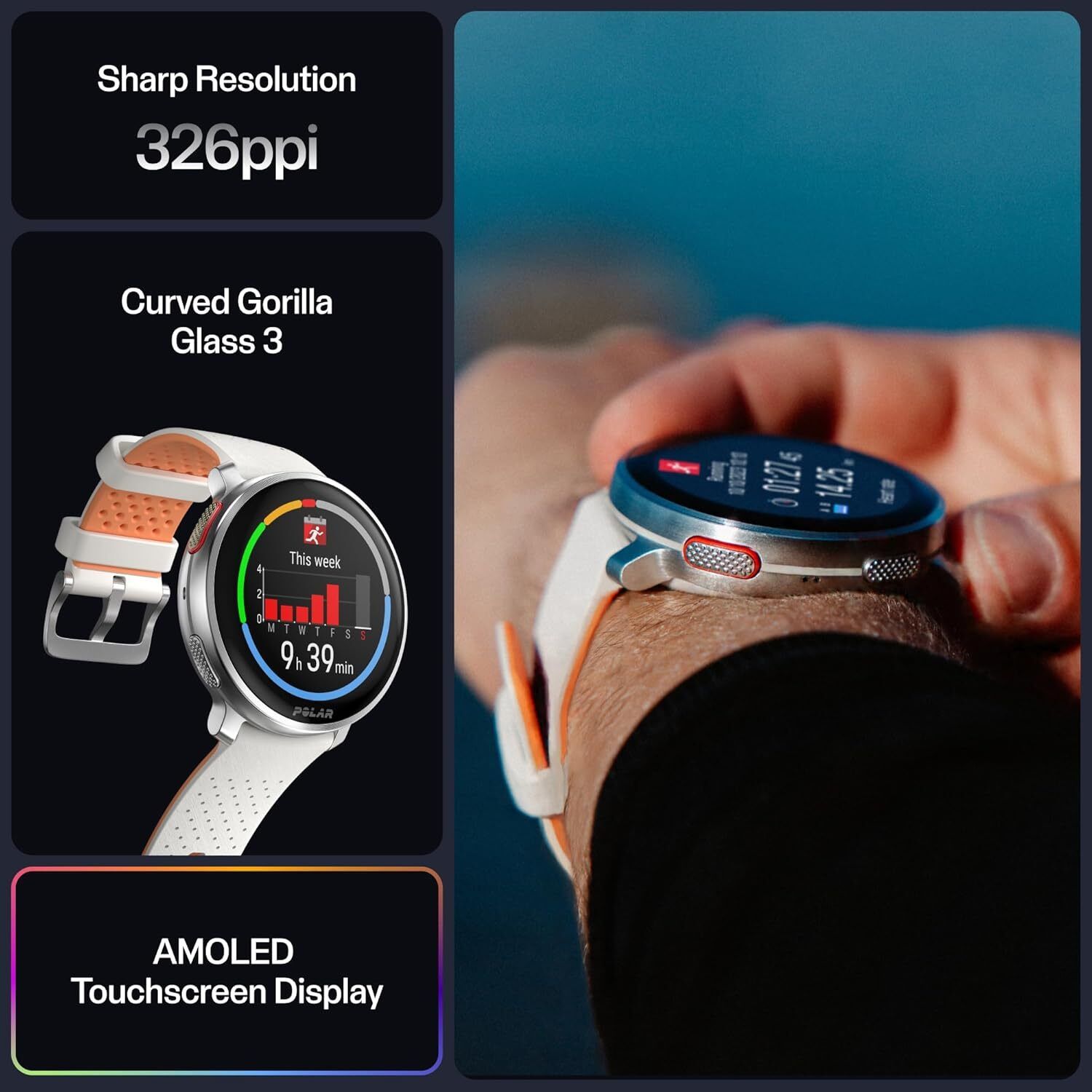 Polar Vantage V3-Premium Multisport Watch, Heart Rate Monitor (Sunrise Apricot) Smartwatch (Sunrise Apricot Strap, Free Size) - Image 2