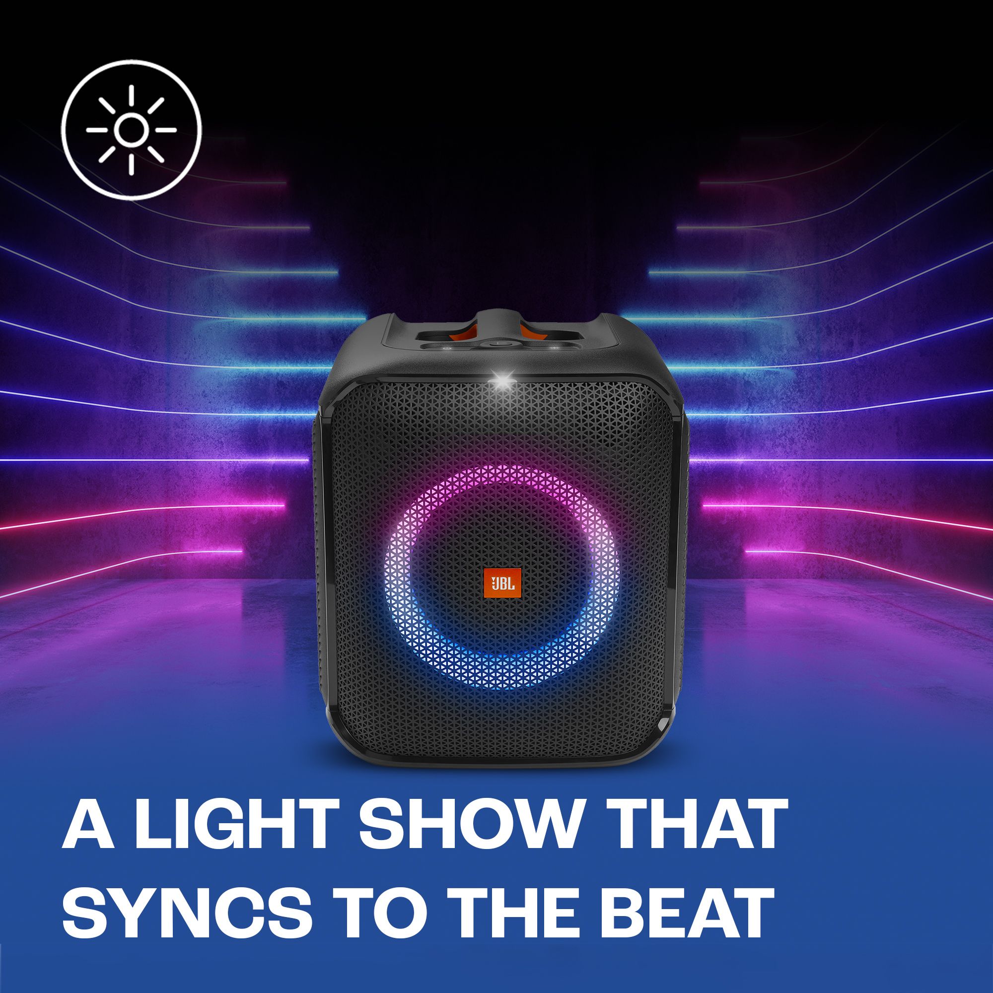 JBL Partybox Encore Essential, Dynamic Light Show ,6Hrs Playtime,Built-in Powerbank 100 W Bluetooth Party Speaker (Black, Stereo Channel) - Image 4