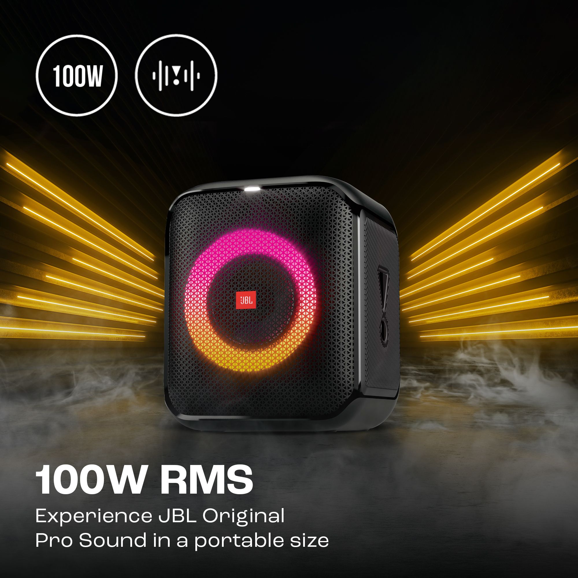 JBL Partybox Encore Essential, Dynamic Light Show ,6Hrs Playtime,Built-in Powerbank 100 W Bluetooth Party Speaker (Black, Stereo Channel) - Image 3