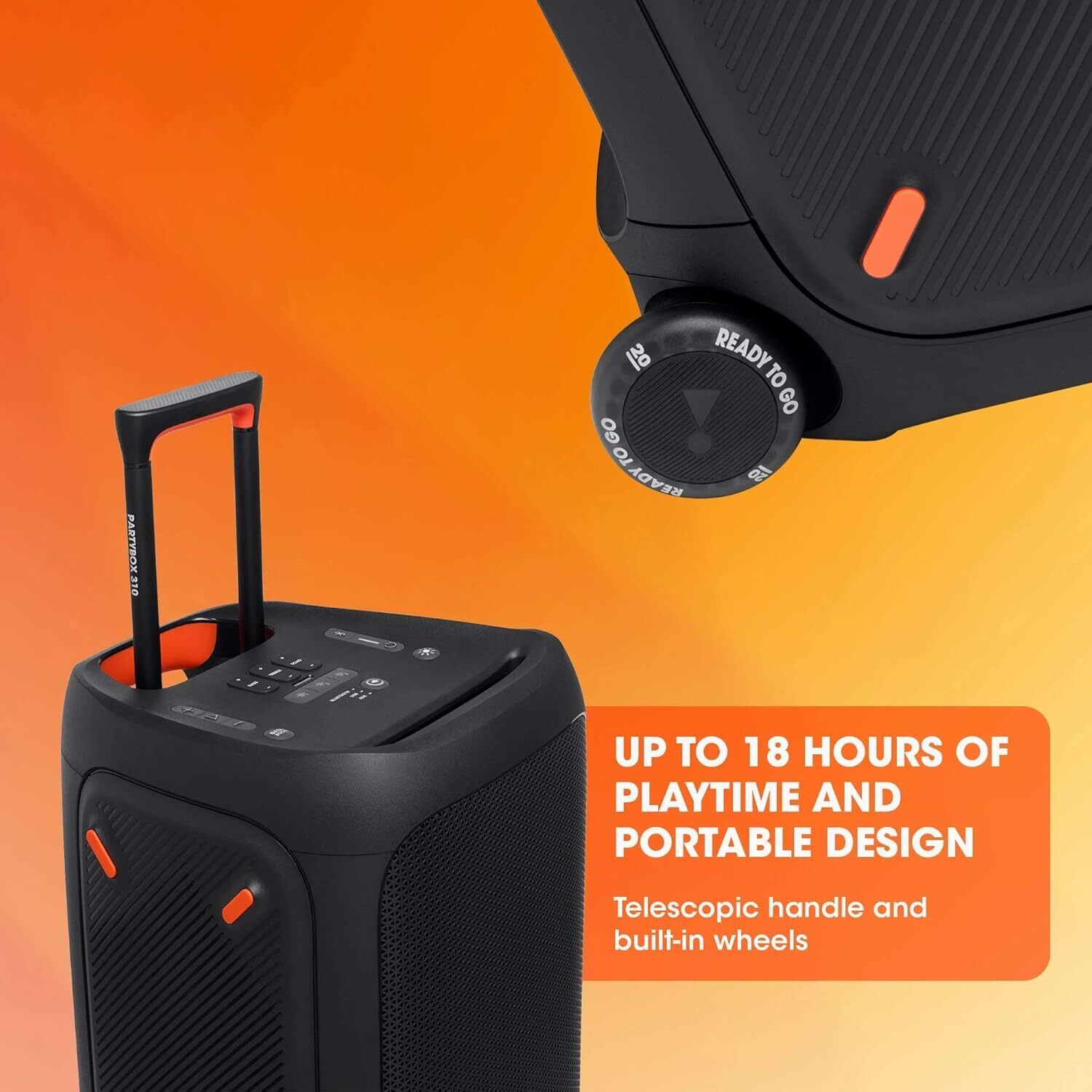 JBL Partybox 310 - 18Hrs Playtime, Pro Sound, Dynamic Light Show, Portable 240 W Bluetooth Speaker (Black, Stereo Channel) - Image 3