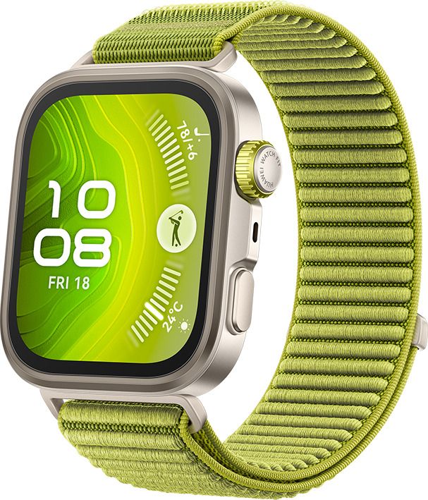 Huawei Watch Fit 4Pro, Titanium Body, Free dive, 100+ Sports mode, GPS, 10 Days Battery Smartwatch (Green Strap, Free Size)