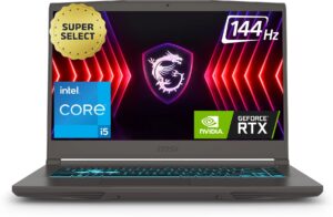 MSI Thin 15 Intel Core i5 13th Gen 13420H - (16 GB/512 GB SSD/Windows 11 Home/6 GB Graphics/NVIDIA GeForce RTX 3050/144 Hz) Thin 15 B13UDX-3223IN Gaming Laptop  (15.6 Inch, Cosmos Gray, 1.86 Kg)